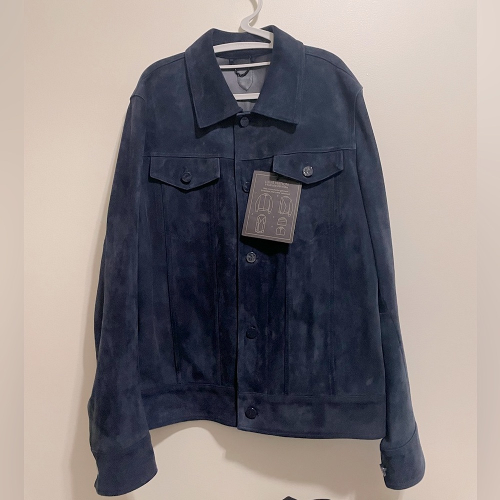 Louis Vuitton Blue Suede Denim Jacket
